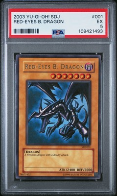 2003 YU-GI-OH! STARTER DECK: JOEY #001 RED-EYES B. DRAGON PSA 5-image
