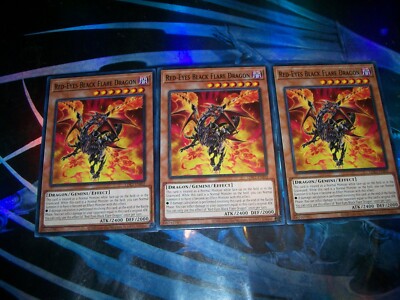 3x Red-Eyes Black Flare Dragon Unlimited Edition Common LDK2-ENJ02 Yu-Gi-Oh!-image