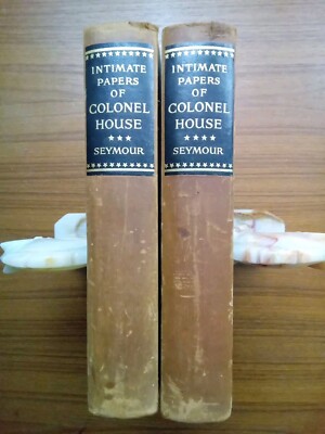 2 Volume 1928 Intimate Papers of Colonel House - Charles Seymour - Leather Spine-image