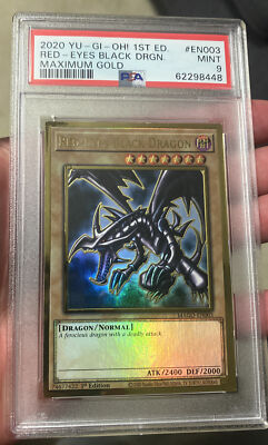 Yu-Gi-Oh! Red-Eyes Black Dragon 1st Edition MAGO-EN003 PSA 9 Maximum Gold 2020-image