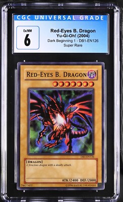 CGC Graded 6 Red-Eyes B. Dragon DB1-EN126 Super Rare Yu-Gi-Oh! Card-image