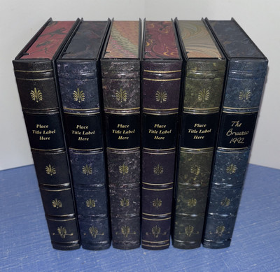 VHS Boxes Faux Leather Bound Books Clamshell Storage Stash Box Lot Of 6-image