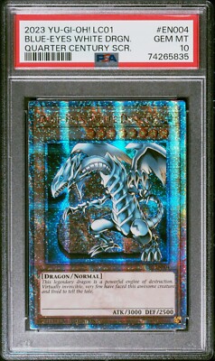 PSA 10 Blue Eyes White Dragon 25th Quarter Century Secret Rare LC01-EN004 Yugioh-image