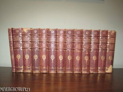 STODDARD LIBRARY OF LITERATURE~RARE 13 VOLUME LEATHER SET~VINTAGE CONDITION~1910-image