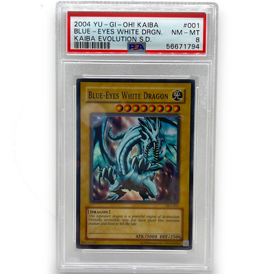 2004 Yu-Gi-Oh! Starter Deck Kaiba Evolution Blue-Eyes White Dragon #001 PSA 8-image