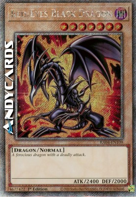 RED-EYES BLACK DRAGON • Secret Platinum Art • RA04 EN109 • 1Ed • Yugioh!-image