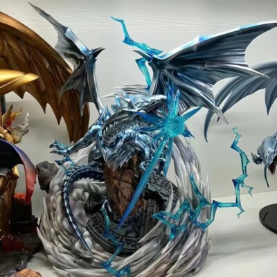 Game Yu-Gi-Oh! Blue-Eyes White Dragon 35cm PVC GK Figure Painted Statue Model -image