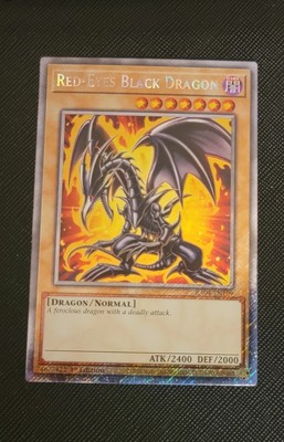 YGO Red-Eyes Black Dragon Platinum Secret  Bandai Art NM Stampede RA04-EN109 -image