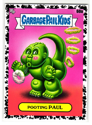 Pooting Paul 2023 Garbage Pail Kids Godzilla Kaiju Sticker SP Black-image