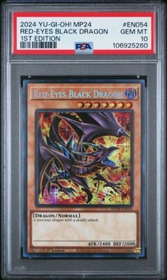 2024 YU-GI-OH! MP24-25TH ANV TIN: DUELING MIRRORS RED-EYES BLACK DRAGON PSA 10-image
