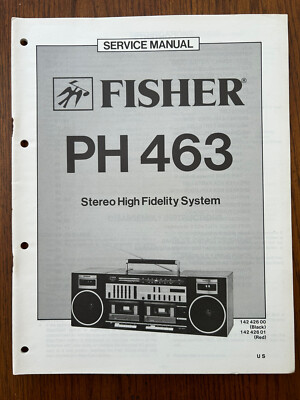 Fisher PH 463 Stereo High Fidelity System Boombox Service Manual OEM Vintage-image