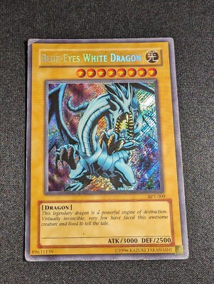 Yu-Gi-Oh! Blue-Eyes White Dragon BPT-009 Secret Rare HP/Damaged-image