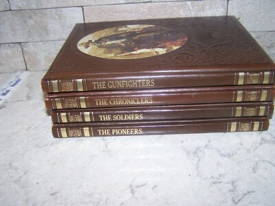Vintage 1970's Time Life Books THE OLD WEST 4 Volumes Leatherette Cover HB Set-image