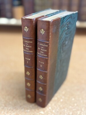 Brown Antique Leather 2 Book Set - Home Design / Staging / Collecting *Item24*-image