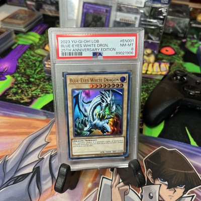 2023 Yugioh Blue-Eyes White Dragon LOB-EN001 LOB Reprint PSA 8-image