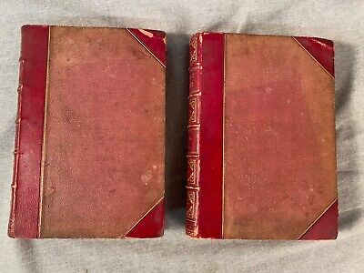 Rare Antique Works of Robert Burns 2 Vol Set Blackie & Sons 1878 Leatherbound-image