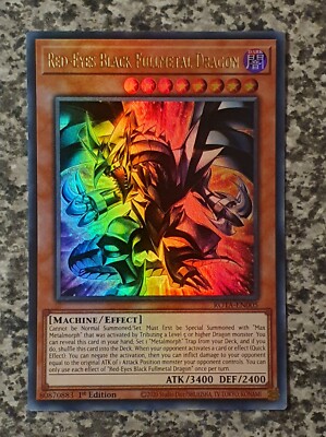 Yugioh ROTA-EN005 Red-Eyes Black Fullmetal Dragon 1st Edition Ultra Rare MINT-image