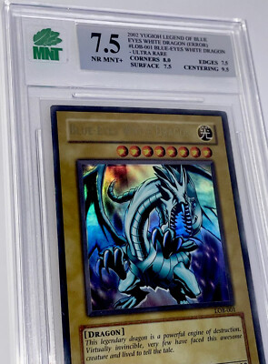 Holo Shift Misprint Blue Eyes White Dragon LOB-001 MINT 7.5  2002 Yu-Gi-Oh!-image