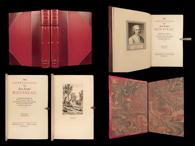 1928 Brentano FINE Binding ROUSSEAU Confessions Autobiography PHILOSOPHY 2v Set-image