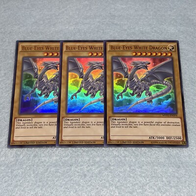 Yugioh Blue Eyes White Dragon DSOD Ultra Rare 3 Card Playset MVP1-image