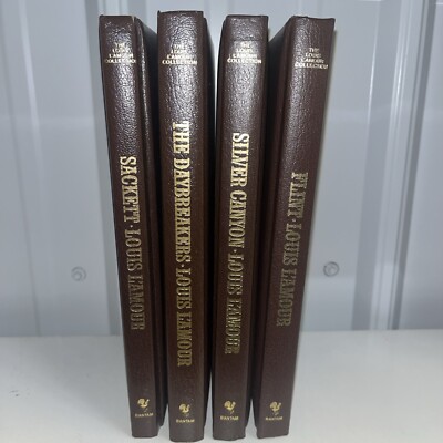 STARTER SET Louis L'Amour Leatherette Edition Western 4 novels Sackett Flint-image
