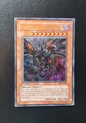 2005 YU-GI-OH! SD1-EN001 RED-EYES DARKNESS DRAGON 1ST EDITION-image