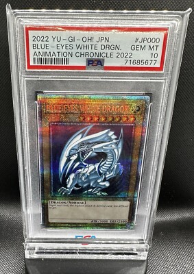 2022 Yu-Gi-Oh! Animation Chronicle JP000 Blue-Eyes White Dragon Prismatic PSA 10-image