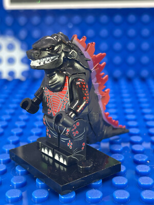 Custom PAD Printed LEGO SHOGUN WARRIORS GODZILLA Black/Red Variant Minifigure-image