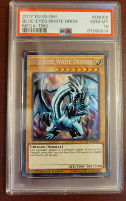 Yugioh Blue-Eyes White Dragon CT14-EN002 Secret Rare Promo - PSA 10 GEM MINT-image