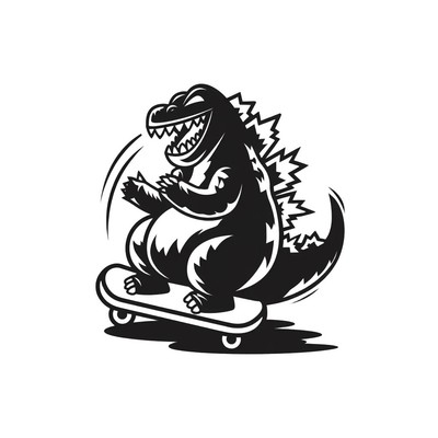 Godzilla Skateboard Logo Vinyl Car Decal Sticker – Waterproof & UV-Resistant-image