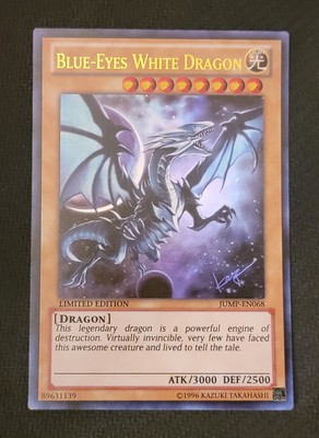 YGO Blue-Eyes White Dragon Ultra Rare Light Played Shonen Jump Promo JUMP-EN068-image