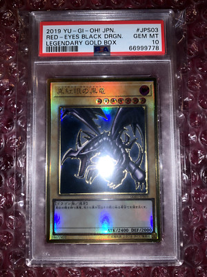 PSA 10 Gem Mint Red Eyes Black Dragon LGB1-JPS03 Legendary Gold Box Yugioh-image