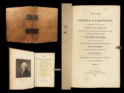 1832 George Washington Life John Marshall USA Revolutionary War America 2v SET-image