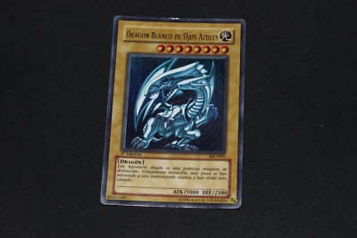 Yugioh Card MP 1st Edition Spanish Ultra Rare Blue-Eyes White Dragon BIK-S001-image