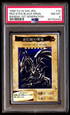 PSA 8 Dark Red-Eyes Black Dragon Bandai 1st Generation 1998 Japanese Graded-image