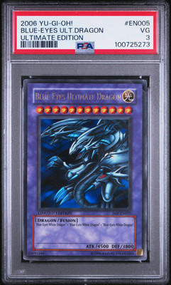 2006 YU-GI-OH! ULTIMATE ED #EN005 BLUE-EYES ULTIMATE DRAGON PSA 3-image