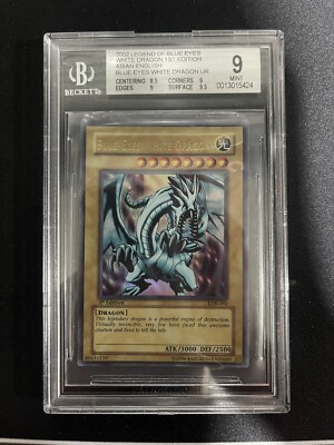 Yugioh Blue Eyes White Dragon LOB 1st Edition BGS 9-image