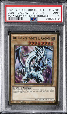 2021 YU-GI-OH! MAXIMUM GOLD: EL DORADO 1ST ED BLUE-EYES WHITE DRAGON PSA 9-image