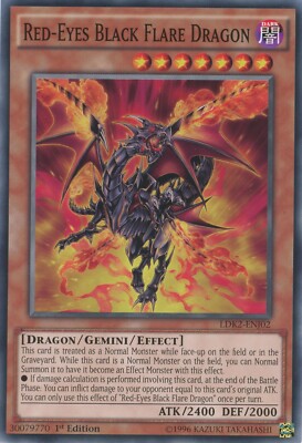Yugioh Red-Eyes Black Flare Dragon LDK2-ENJ02 Common 1st Edition NM-image