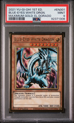 2021 YU-GI-OH! MAXIMUM GOLD: EL DORADO 1ST ED BLUE-EYES WHITE DRAGON PSA 9-image