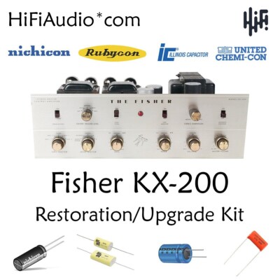 Fisher KX200 amplifier tube restoration repair upgrade rebuild kit capacitor-image