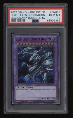 2021 YU-GI-OH! Blue-Eyes Ult Dragon PSA 10 Legendary Duelists #EN018 1st Edition-image