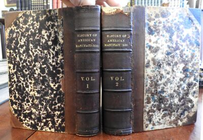 American Manufacturing Business History 1608-1860 Bishop rare 2 vol leather set-image