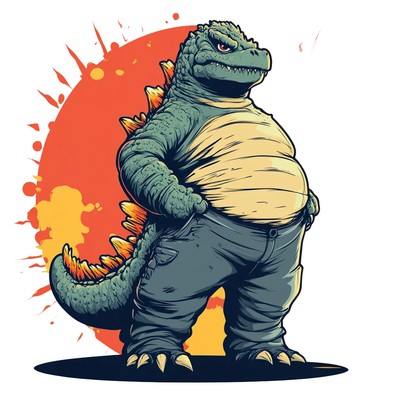 Cute Godzilla Creature Vinyl Car Decal Sticker – Waterproof & UV-Resistant-image