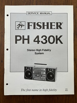 Fisher PH 430K Stereo High Fidelity System Boombox Service Manual OEM Vintage-image