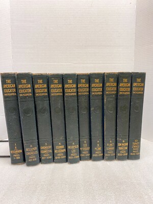 The American Educator Encyclopedia Complete Set Embossed Leather Dark Blue 1949-image