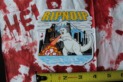 Rip N Dip Clothing Nermal Cat Godzilla Japan Z41A Vintage Skateboarding STICKER-image
