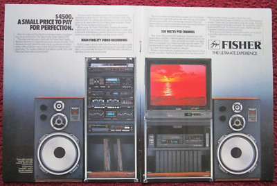 1985 FISHER 1585 Home Stereo Rack System Print Ad ~ Audio Video Speakers-image