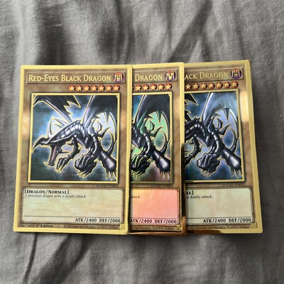 Yugioh Red Eyes Black Dragon MAGO Maximum Gold Rare 1st Edition 3X-image