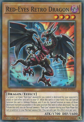 Red-Eyes Retro Dragon - LDS1-EN009 - Common - 1st Edition x3 - Near Mint-image